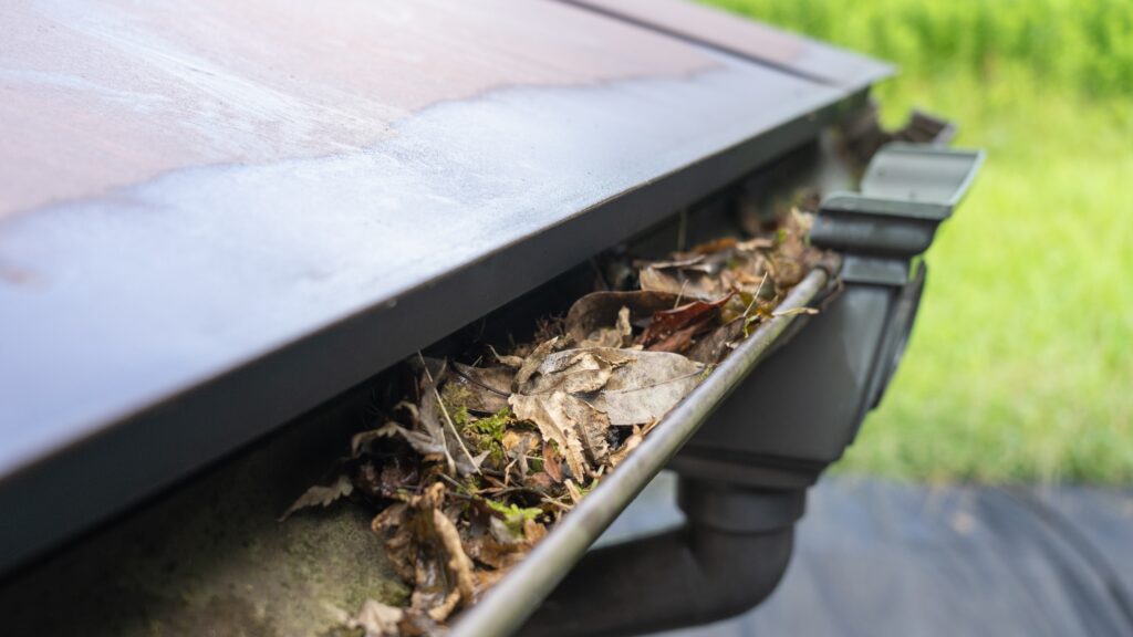 Gutters,Clogged,With,Dead,Leaves.